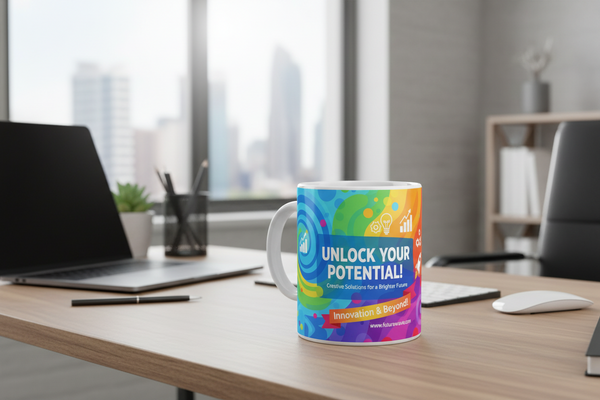 15 oz sublimation mug with advertising print